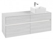 Тумба под раковину Villeroy & Boch Collaro 140х50 см с подсветкой ДСП белое дерево C047B0E8