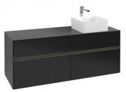 Тумба під раковину Villeroy & Boch Collaro 140х50 см із підсвічуванням МДФ чорний матовий лак C047B0PD