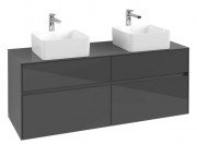 Тумба під раковину Villeroy & Boch Collaro 140х50 см із підсвічуванням МДФ глянсовий сірий C048B0FP