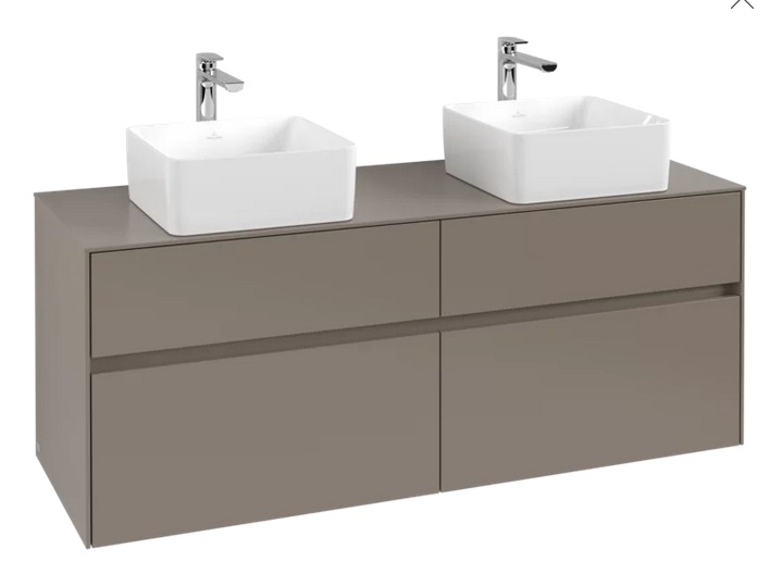 Тумба под раковину Villeroy & Boch Collaro 140х50 см с подсветкой ДСП трюфель серый C048B0VG