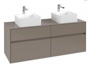 Тумба под раковину Villeroy & Boch Collaro 140х50 см с подсветкой ДСП трюфель серый C048B0VG