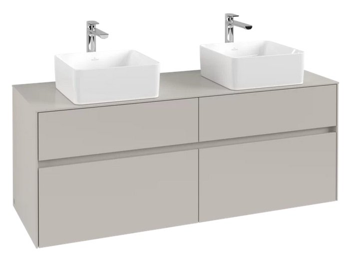 Тумба под раковину Villeroy & Boch Collaro 140х50 см с подсветкой ДСП мягкий серый C048B0VK