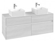 Тумба под раковину Villeroy & Boch Collaro 140х50 см с подсветкой ДСП белое дерево C048B0E8