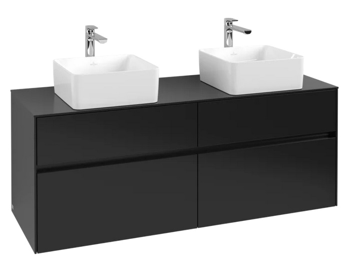 Тумба під раковину Villeroy & Boch Collaro 140х50 см із підсвічуванням МДФ чорний матовий лак C048B0PD