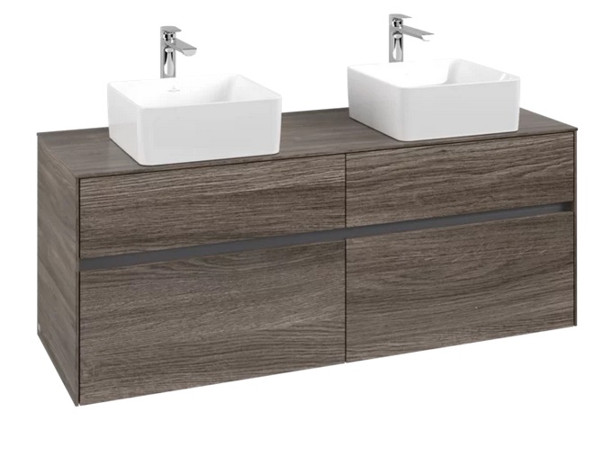 Тумба под раковину Villeroy & Boch Collaro 140х50 см с подсветкой ДСП каменный дуб C048B0RK