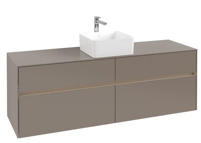 Тумба под раковину Villeroy & Boch Collaro 160х50 см с подсветкой ДСП трюфель серый C049B0VG