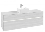 Тумба під раковину Villeroy & Boch Collaro 160х50 см із підсвічуванням ДСП біле дерево C049B0E8