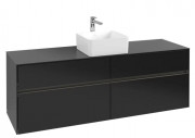 Тумба під раковину Villeroy & Boch Collaro 160х50 см із підсвічуванням МДФ чорний матовий лак C049B0PD