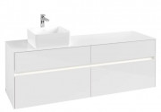 Тумба під раковину Villeroy & Boch Collaro 160х50 см із підсвічуванням МДФ глянсовий білий C050B0DH