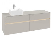 Тумба під раковину Villeroy & Boch Collaro 160х50 см із підсвічуванням ДСП м'який сірий C050B0VK