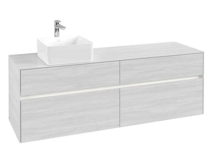 Тумба під раковину Villeroy & Boch Collaro 160х50 см із підсвічуванням ДСП біле дерево C050B0E8