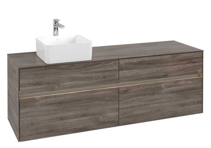 Тумба під раковину Villeroy & Boch Collaro 160х50 см із підсвічуванням ДСП кам'яний дуб C050B0RK