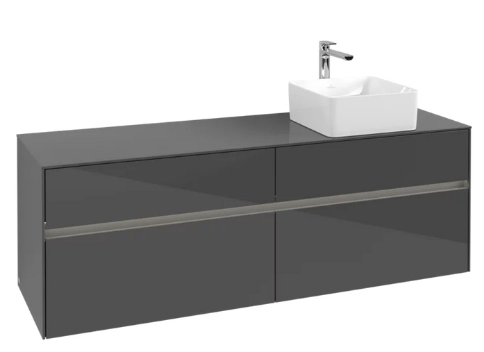 Тумба под раковину Villeroy & Boch Collaro 160х50 см с подсветкой МДФ глянцевый серый C051B0FP