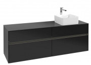 Тумба под раковину Villeroy & Boch Collaro 160х50 см с подсветкой МДФ черный матовый лак C051B0PD