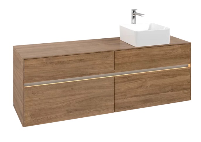 Тумба под раковину Villeroy & Boch Collaro 160х50 см с подсветкой ДСП дуб канзас C051B0RH