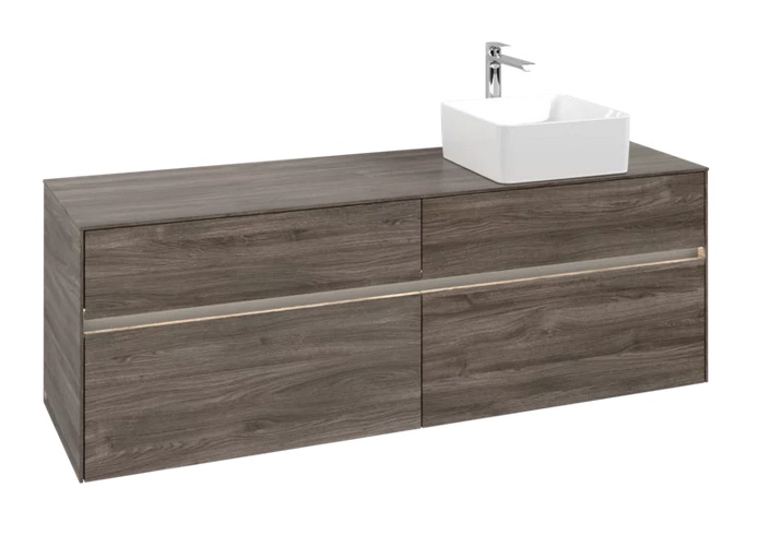 Тумба под раковину Villeroy & Boch Collaro 160х50 см с подсветкой ДСП каменный дуб C051B0RK