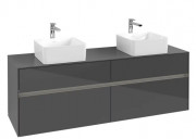 Тумба під раковину Villeroy & Boch Collaro 160х50 см із підсвічуванням МДФ глянсовий сірий C052B0FP