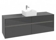 Тумба під раковину Villeroy & Boch Collaro 160х50 см із підсвічуванням МДФ глянсовий сірий C049B0FP