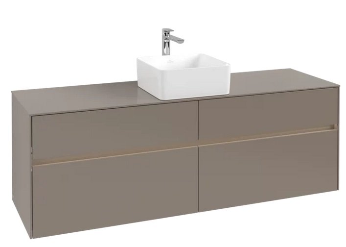Тумба під раковину Villeroy & Boch Collaro 160х50 см із підсвічуванням ДСП трюфель сірий C049B0VG