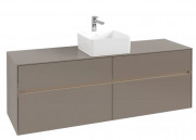 Тумба під раковину Villeroy & Boch Collaro 160х50 см із підсвічуванням ДСП трюфель сірий C049B0VG