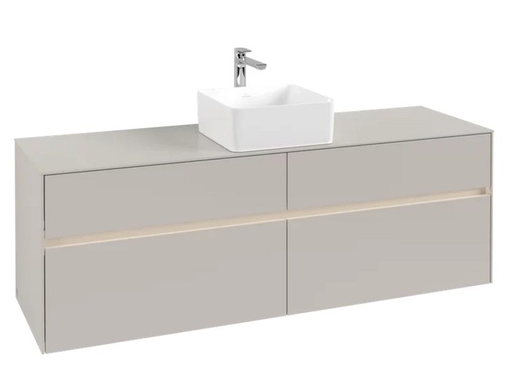 Тумба под раковину Villeroy & Boch Collaro 160х50 см с подсветкой ДСП мягкий серый C049B0VK