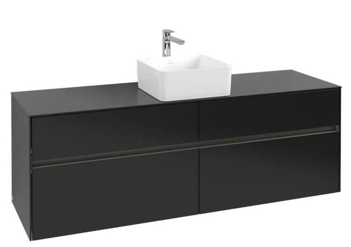 Тумба під раковину Villeroy & Boch Collaro 160х50 см із підсвічуванням МДФ чорний матовий лак C049B0PD