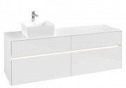 Тумба под раковину Villeroy & Boch Collaro 160х50 см с подсветкой МДФ глянцевый белый C050B0DH