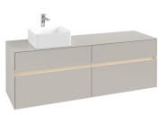 Тумба под раковину Villeroy & Boch Collaro 160х50 см с подсветкой ДСП мягкий серый C050B0VK