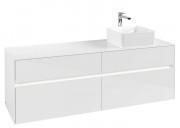 Тумба под раковину Villeroy & Boch Collaro 160х50 см с подсветкой МДФ глянцевый белый C051B0DH