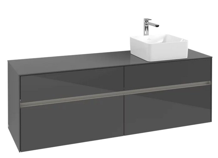 Тумба під раковину Villeroy & Boch Collaro 160х50 см із підсвічуванням МДФ глянсовий сірий C051B0FP