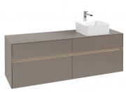 Тумба под раковину Villeroy & Boch Collaro 160х50 см с подсветкой ДСП трюфель серый C051B0VG