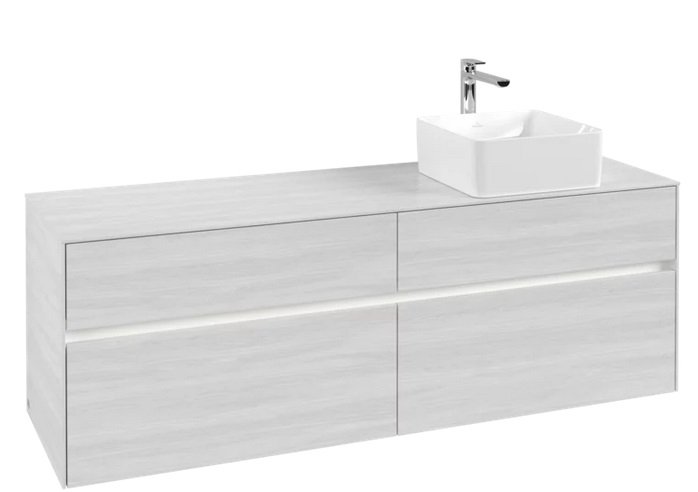 Тумба під раковину Villeroy & Boch Collaro 160х50 см із підсвічуванням ДСП біле дерево C051B0E8