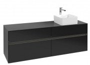 Тумба під раковину Villeroy & Boch Collaro 160х50 см із підсвічуванням МДФ чорний матовий лак C051B0PD