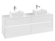 Тумба под раковину Villeroy & Boch Collaro 160х50 см с подсветкой МДФ глянцевый белый C052B0DH