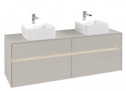 Тумба під раковину Villeroy & Boch Collaro 160х50 см із підсвічуванням ДСП м'який сірий C052B0VK