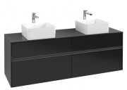 Тумба под раковину Villeroy & Boch Collaro 160х50 см с подсветкой МДФ черный матовый лак C052B0PD