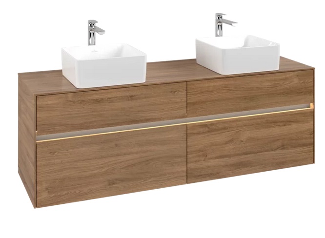 Тумба під раковину Villeroy & Boch Collaro 160х50 см із підсвічуванням ДСП дуб канзас C052B0RH