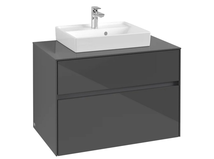 Тумба під раковину Villeroy & Boch Collaro 80х50 см МДФ глянсовий сірий C06900FP