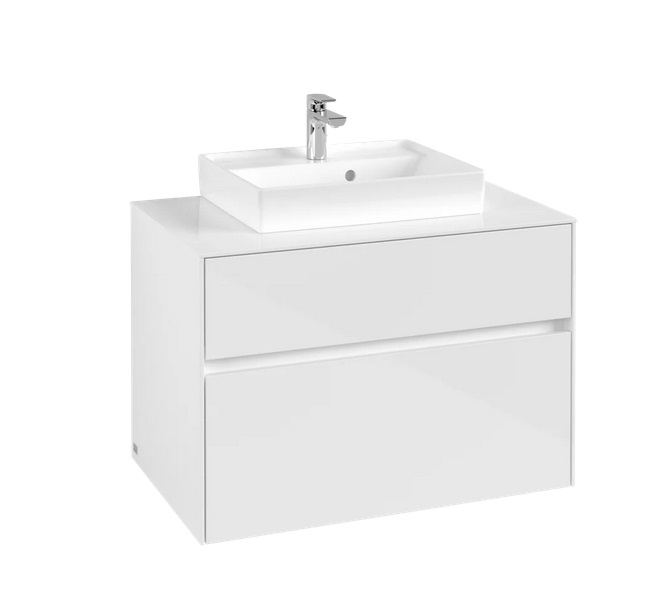Тумба під раковину Villeroy&Boch Collaro 80х50 см ДСП білий матовий C06900MS