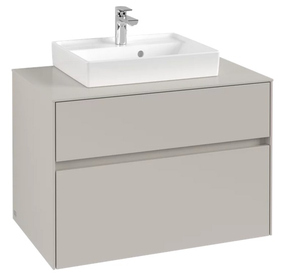 Тумба под раковину Villeroy & Boch Collaro 80х50 см ДСП мягкий серый C06900VK