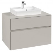 Тумба під раковину Villeroy&Boch Collaro 80х50 см ДСП м'який сірий C06900VK
