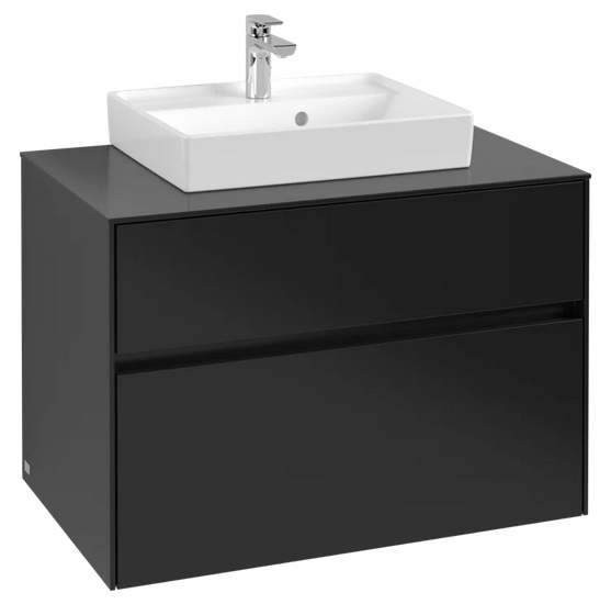 Тумба под раковину Villeroy & Boch Collaro 80х50 см МДФ черный матовый лак C06900PD