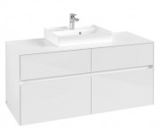 Тумба под раковину Villeroy & Boch Collaro 120х50 см МДФ глянцевый белый C07000DH