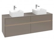 Тумба під раковину Villeroy & Boch Collaro 160х50 см із підсвічуванням ДСП трюфель сірий C052B0VG