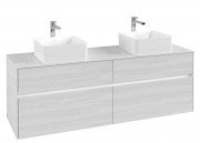 Тумба под раковину Villeroy & Boch Collaro 160х50 см с подсветкой ДСП белое дерево C052B0E8