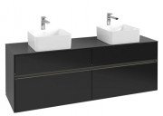 Тумба під раковину Villeroy & Boch Collaro 160х50 см із підсвічуванням МДФ чорний матовий лак C052B0PD