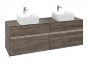 Тумба под раковину Villeroy & Boch Collaro 160х50 см с подсветкой ДСП каменный дуб C052B0RK