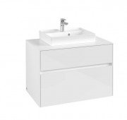 Тумба під раковину Villeroy&Boch Collaro 80х50 см МДФ глянсовий білий C06900DH