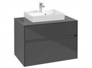 Тумба під раковину Villeroy & Boch Collaro 80х50 см МДФ глянсовий сірий C06900FP