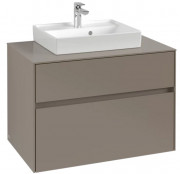Тумба под раковину Villeroy & Boch Collaro 80х50 см ДСП трюфель серый C06900VG